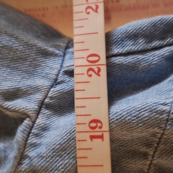 J Jill Linen Denim Top Button Down Long Sleeve Chambray Country Western Medium T - Picture 10 of 11